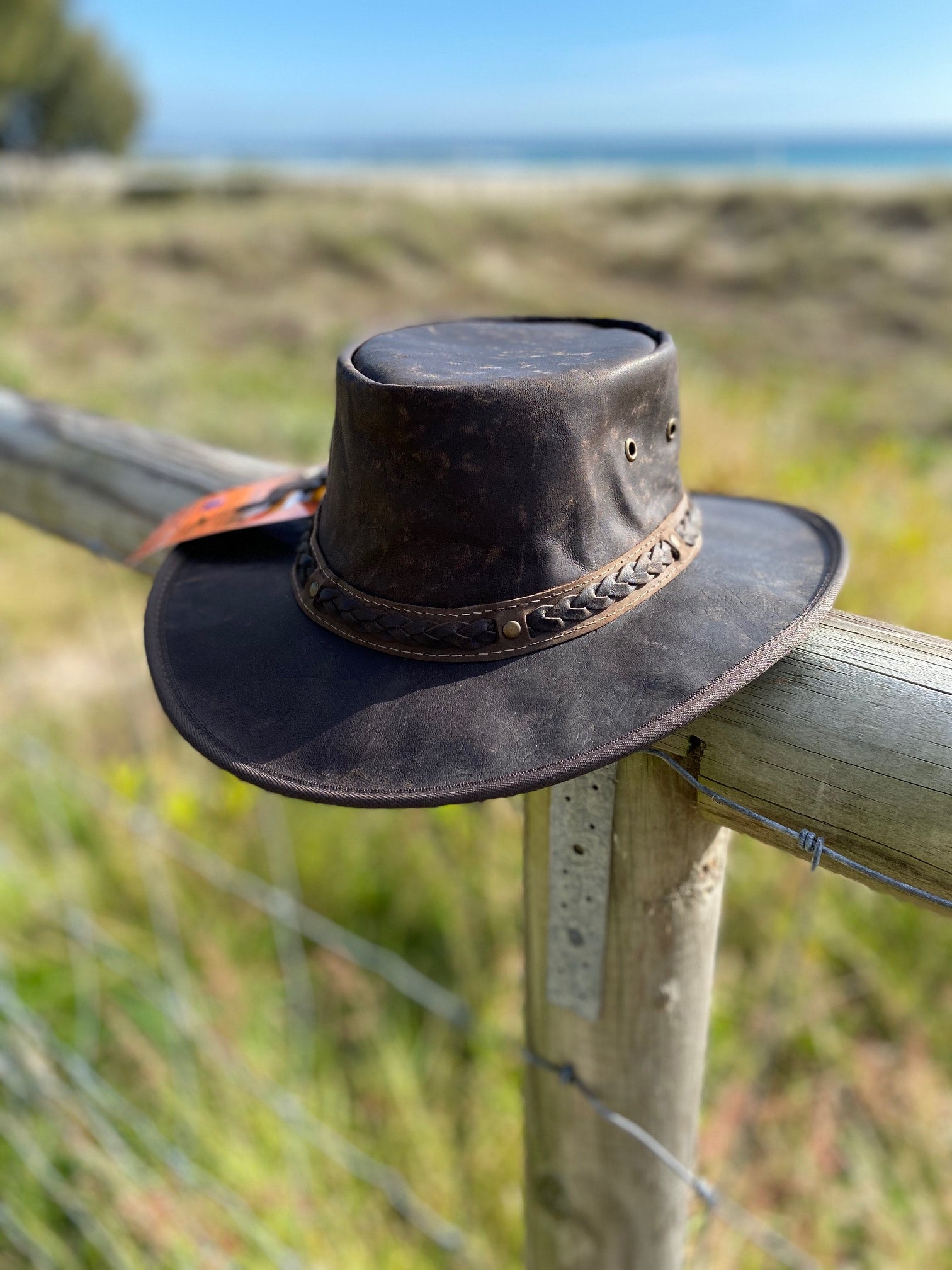 Barmah Kangaroo Leather Hat - Brown